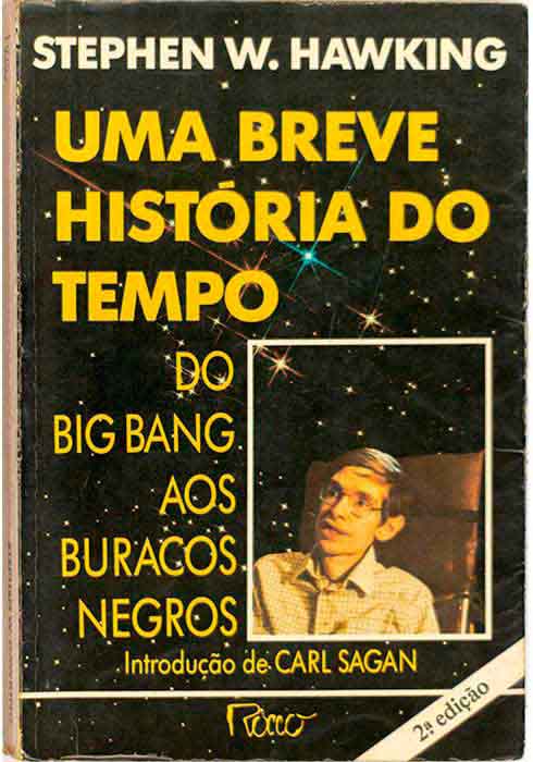 Capa de UMA BREVE HISTÓRIA DO TEMPO: DO BIG BANG AOS BURACOS NEGROS Stephen W. Hawking 