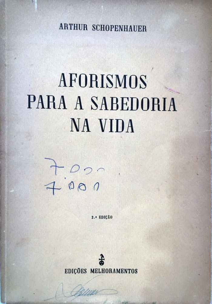 Capa de Aforismos para a sabedoria na vida Arthur Schopenhauer 