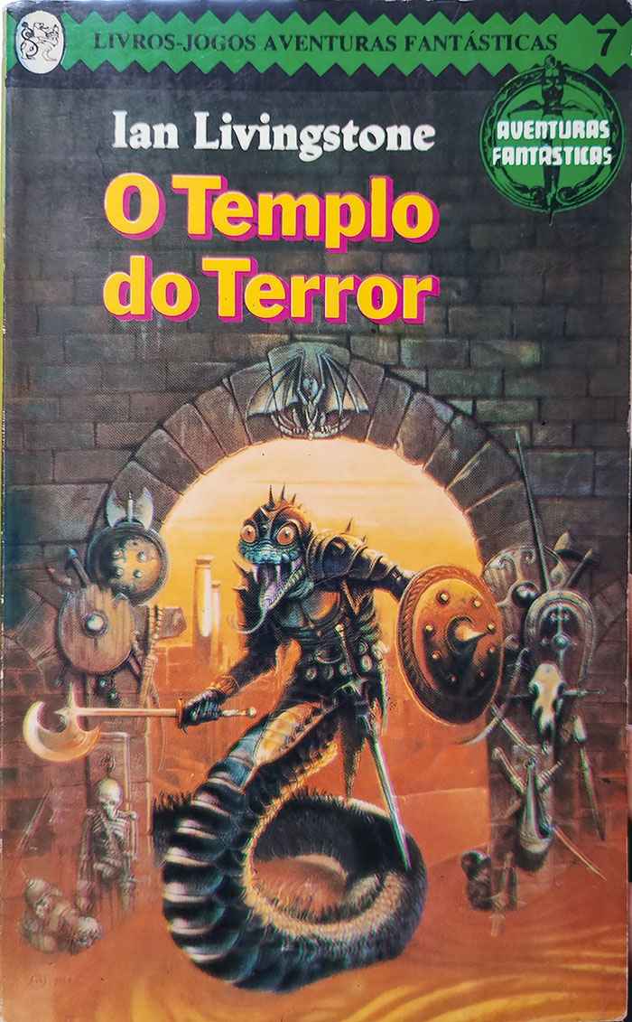 Capa de O templo do terror Ian Livingstone 