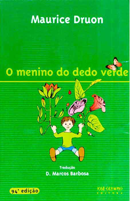 Capa de O MENINO DO DEDO VERDE Maurice Druon 
