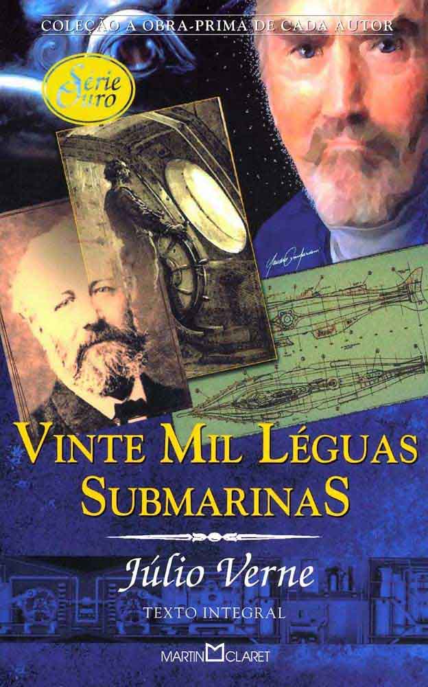 Capa de Vinte mil léguas submarinas Júlio Verne 